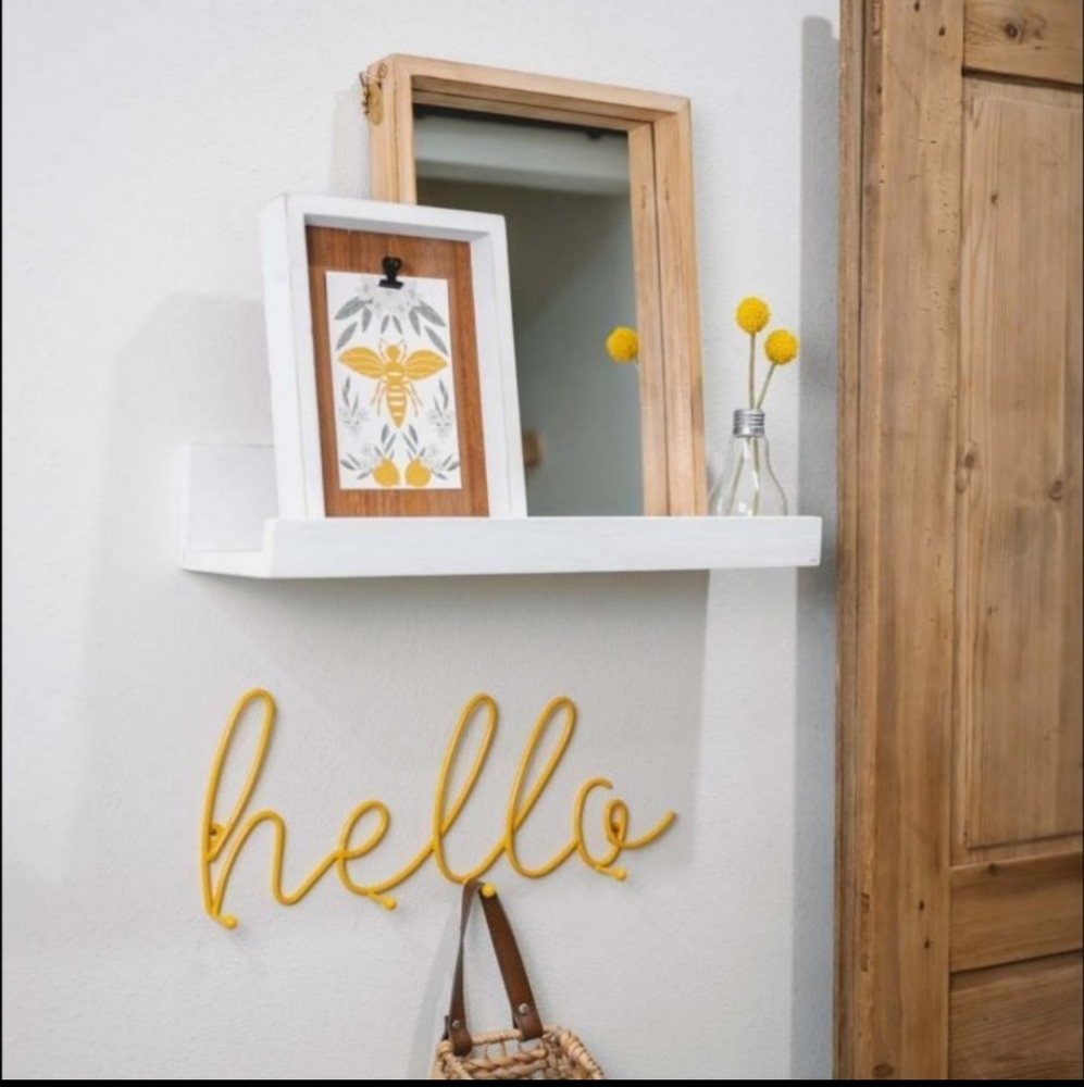 White wooden ledge shelf wall mount rustic DecoCrated Summer 2021